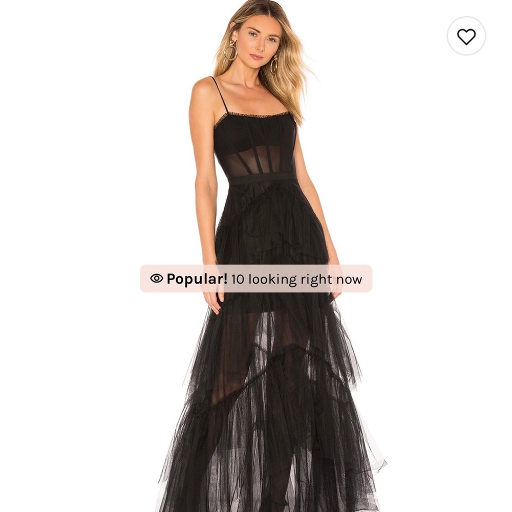 BCBG Corset tulle gown in black